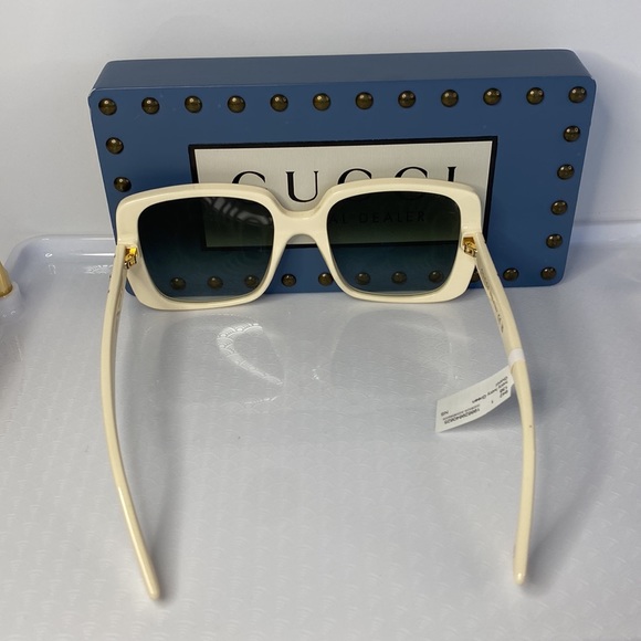 💯 - Gucci Cream/Grey Gradient GG0632S Square Sunglasses - Picture 7 of 15